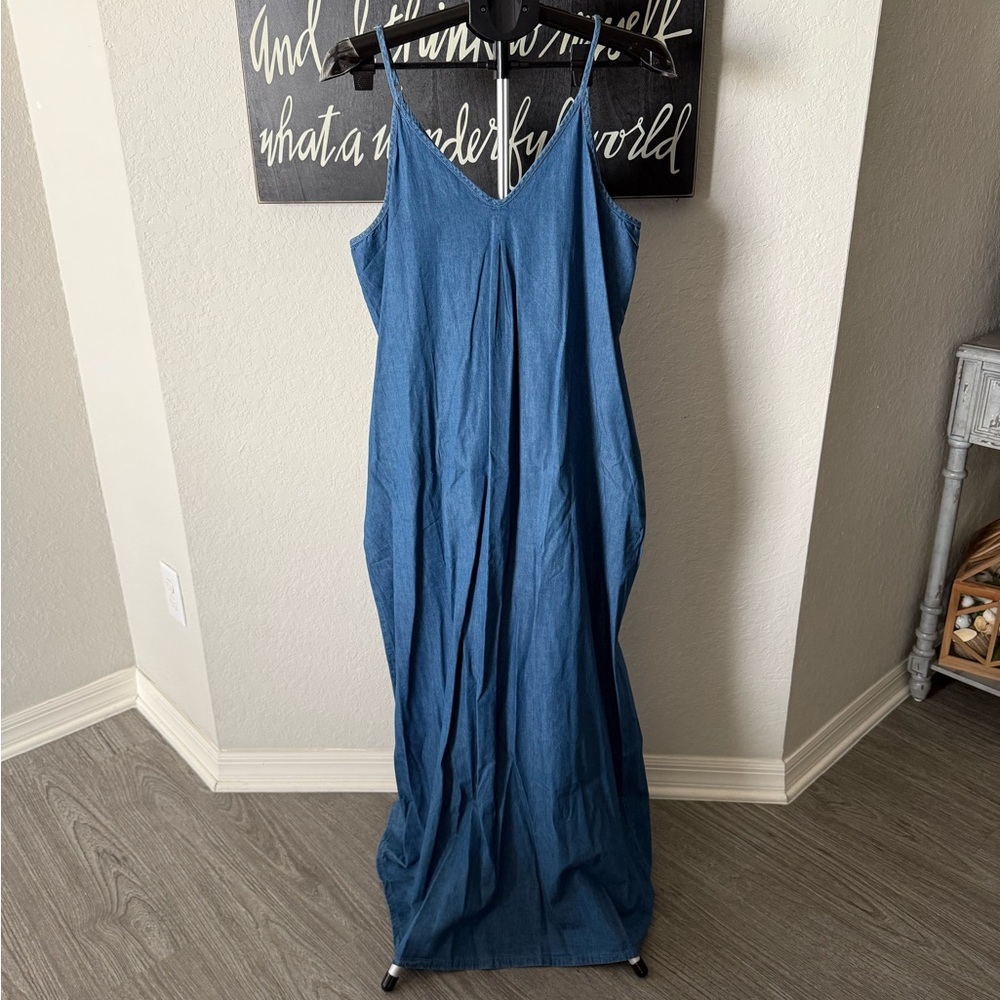 Blue Denim Maxi Dress